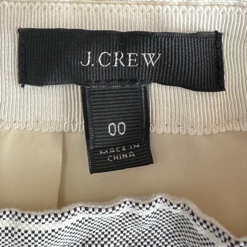 J. Crew Salon Mini Skirt in Stripe Linen A2841 Gray White Size 00 - Picture 6 of 7